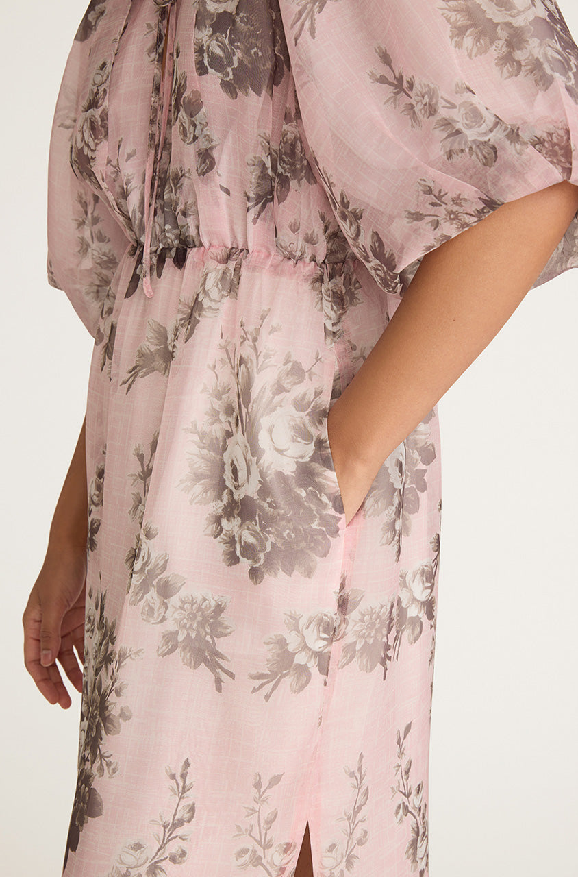 Emblem Fleur Bubble Pencil Slit Dress | Peony Combo