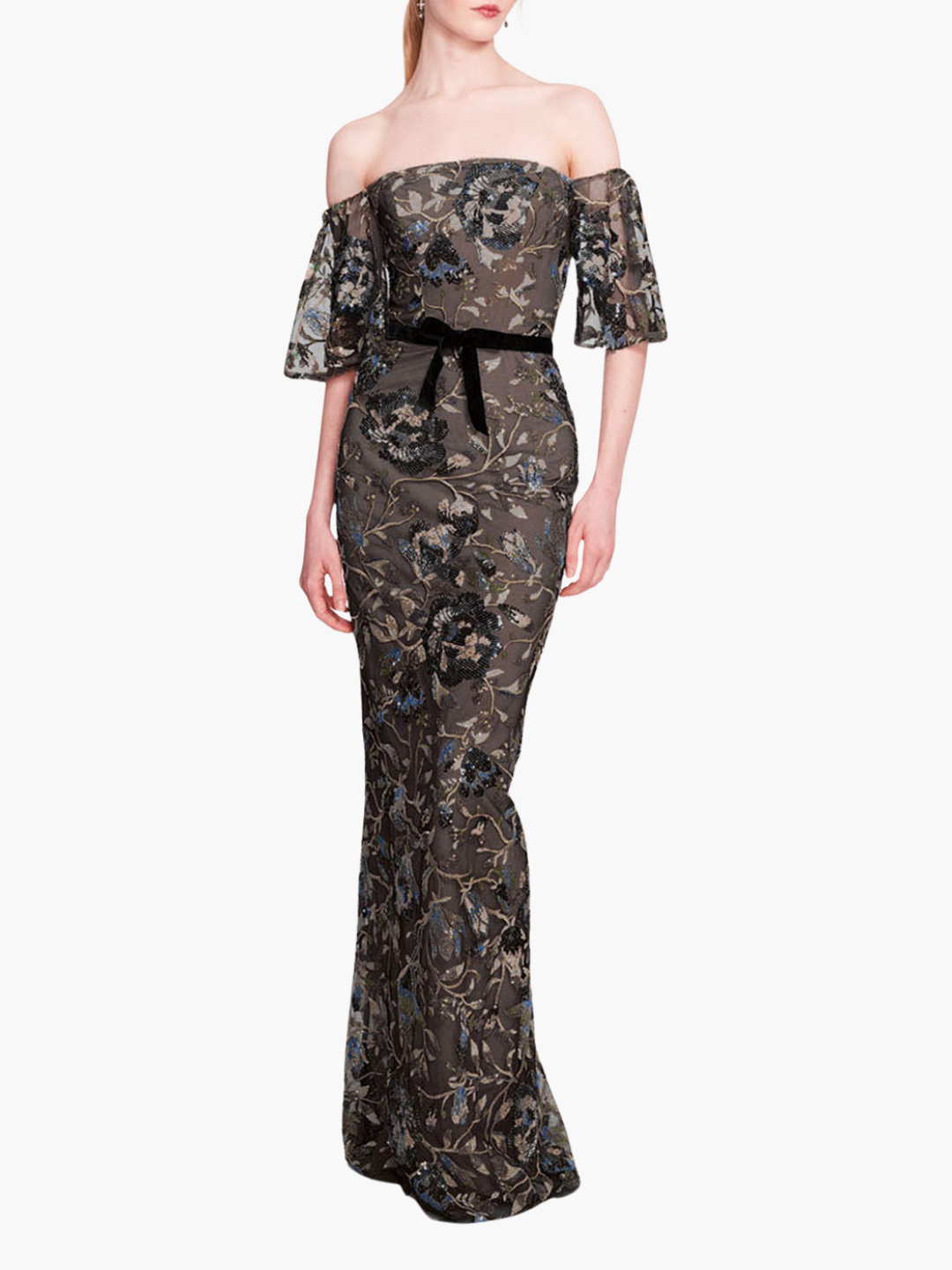 Climbing Vines Gown | Black/Blue