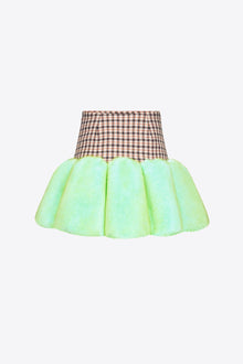 Faux Fur Godet Mini Skirt | Caramel Multi