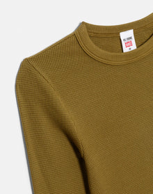 Womens | Hanes Waffle Baby Long Sleeve | Fatigue