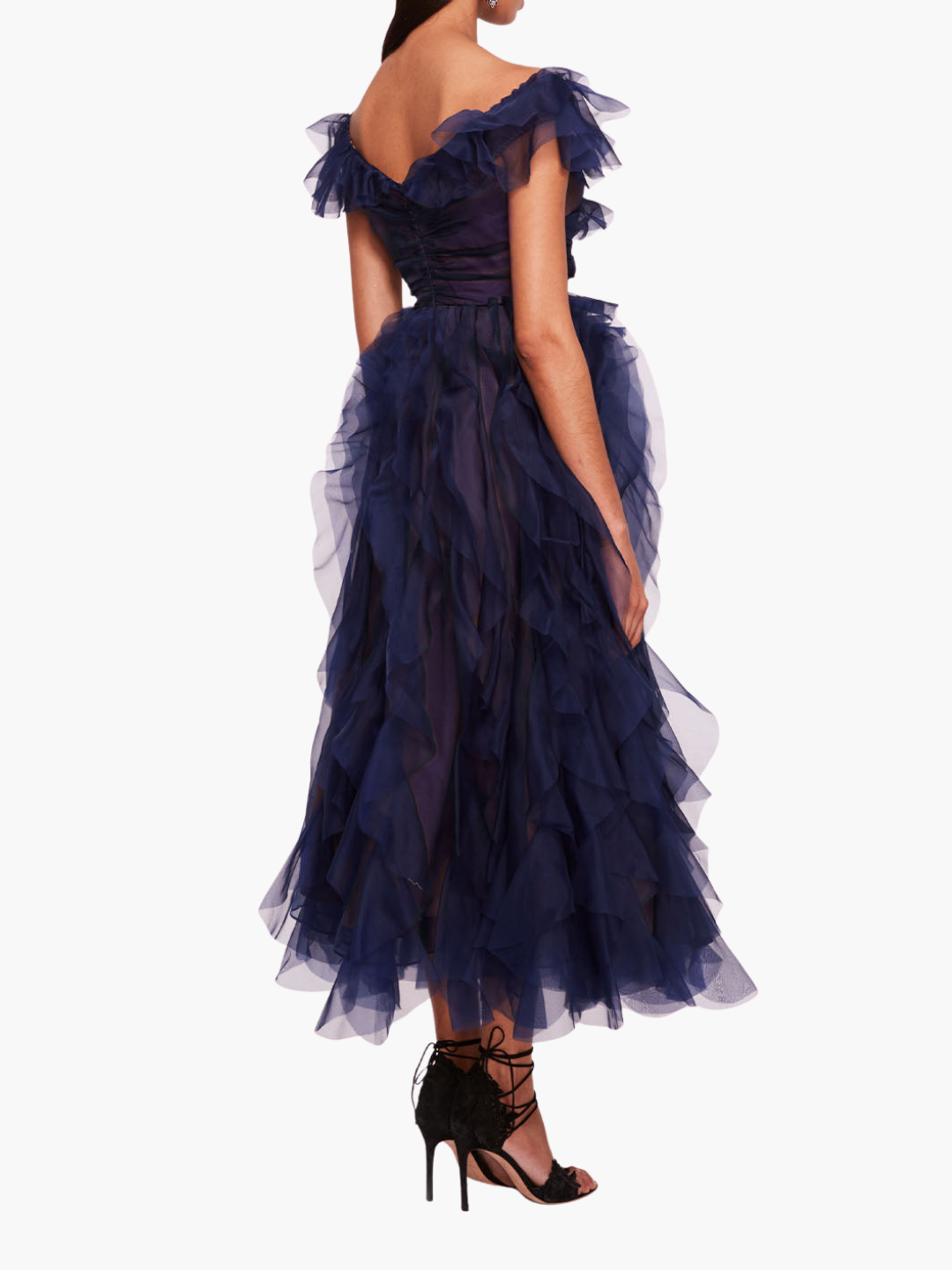 Matte Organza Midi Dress | Midnight