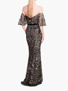 Climbing Vines Gown | Black/Blue