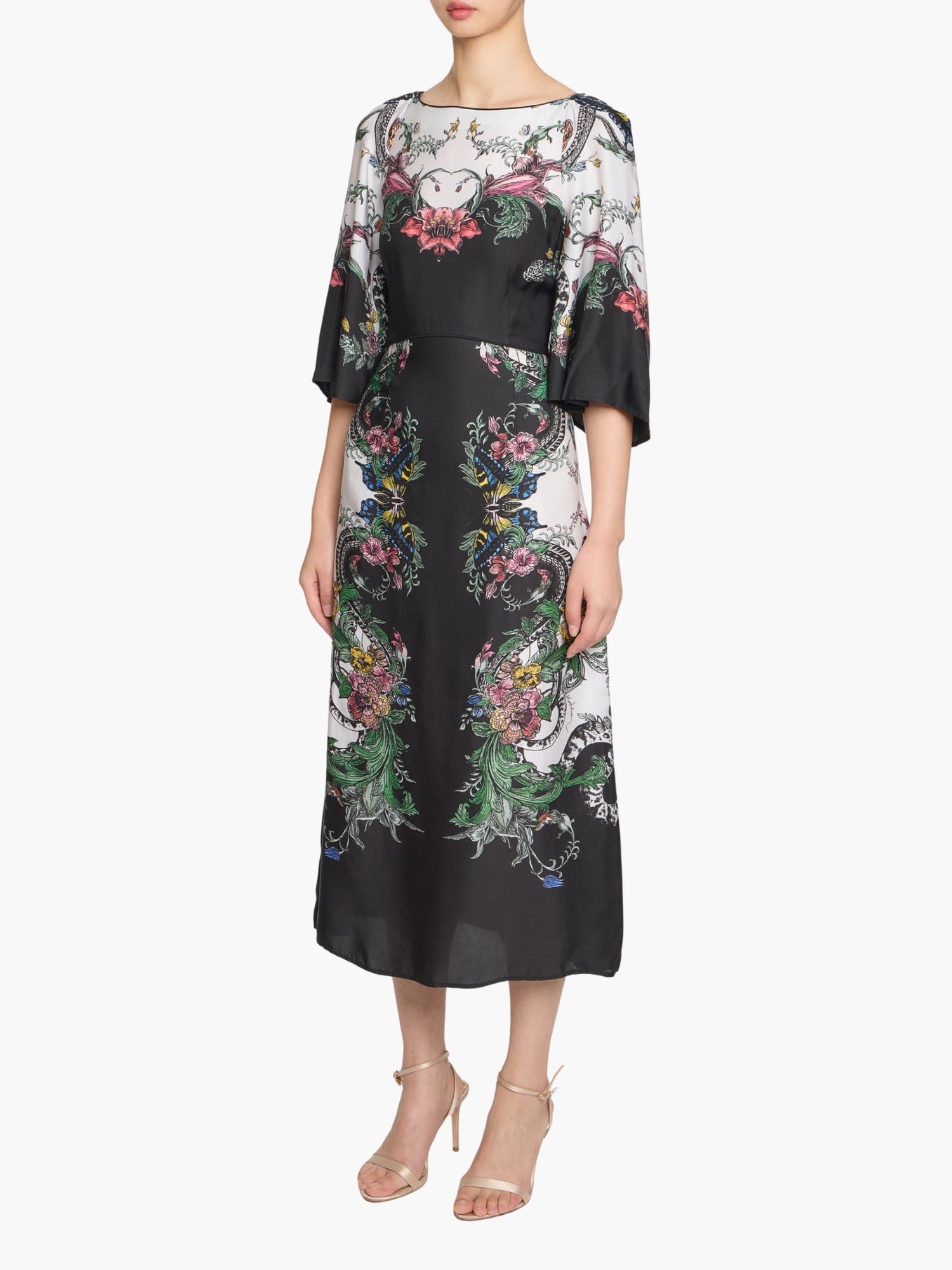 Garden of Eve Billowy Twill Empire Midi Dress | Multi