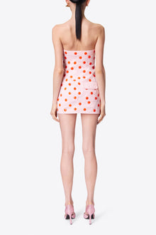 Polka Dot Strapless Mini Dress | Powder Pink