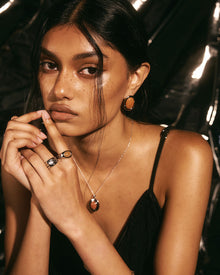 Sunset Stone Studs | Silver | Natural Aventurine