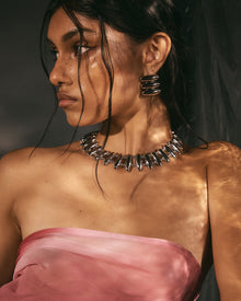 The Milan Bead Stud Necklace | Silver