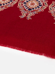 Embroidered Cashmere Scarf | Maroon