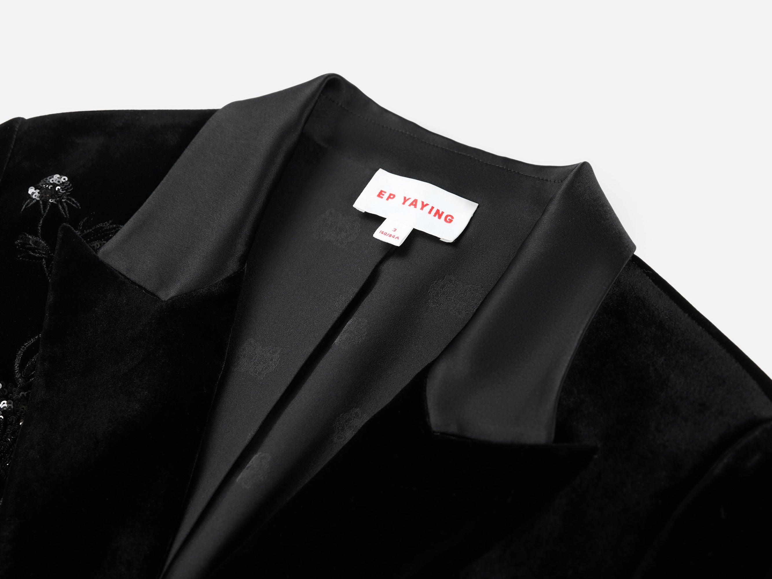 Structured Velvet Blazer | Black
