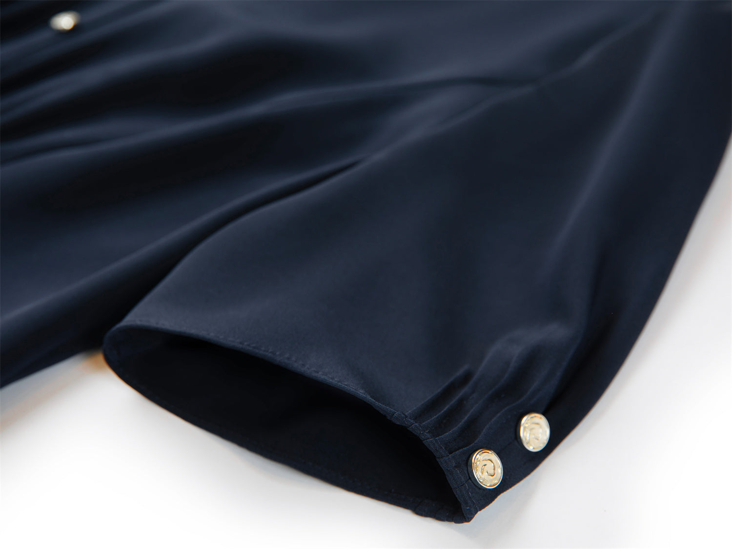 Silk V-Neck Dress | Navy