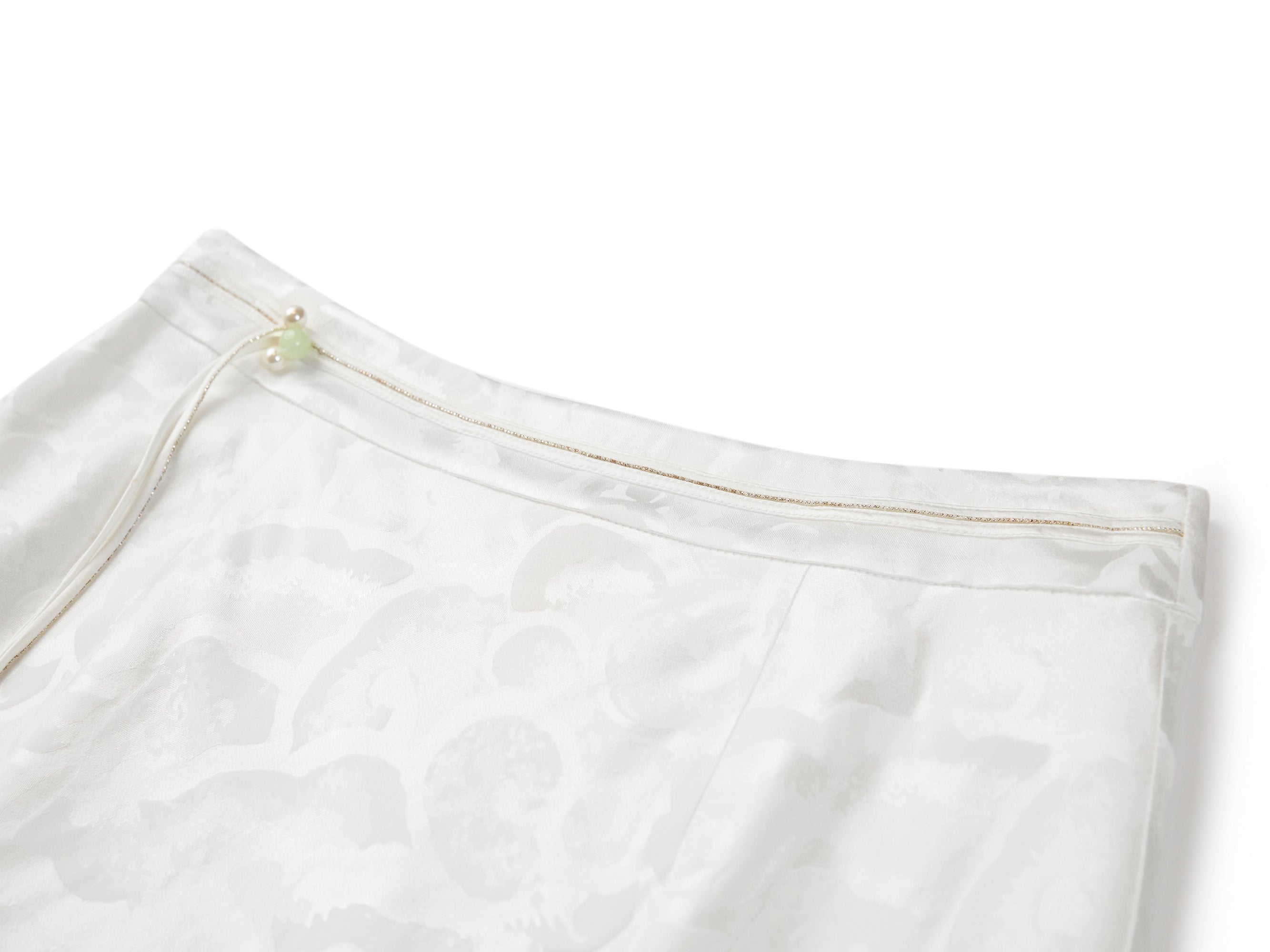 Jacquard Midi Skirt | White