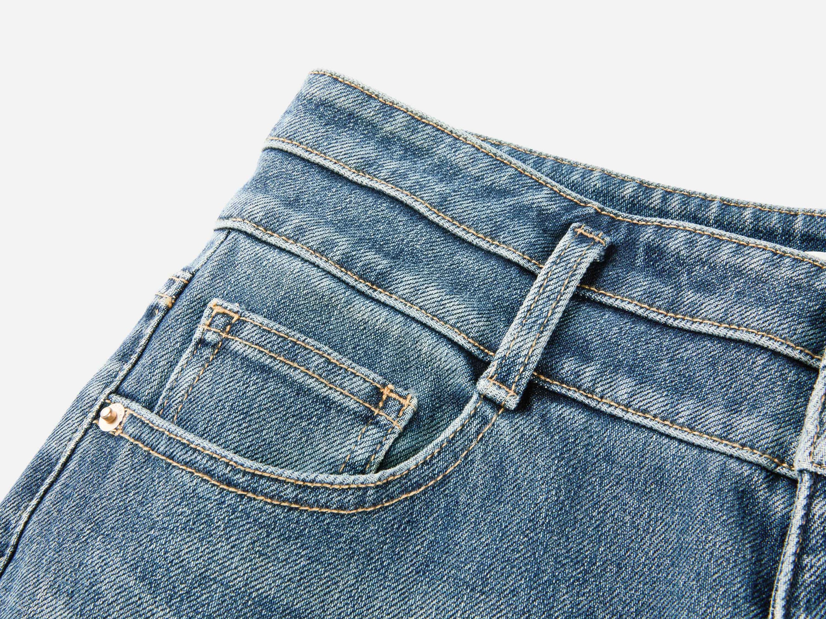 Cotton Blended Stretch Flare Pants | Blue