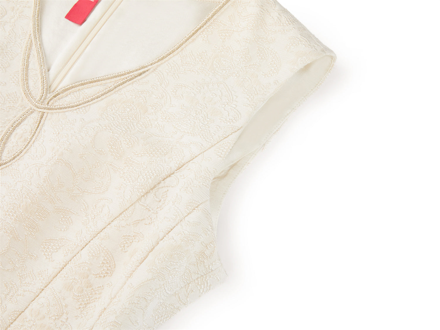 sleeveless textured vest skirt | Beige