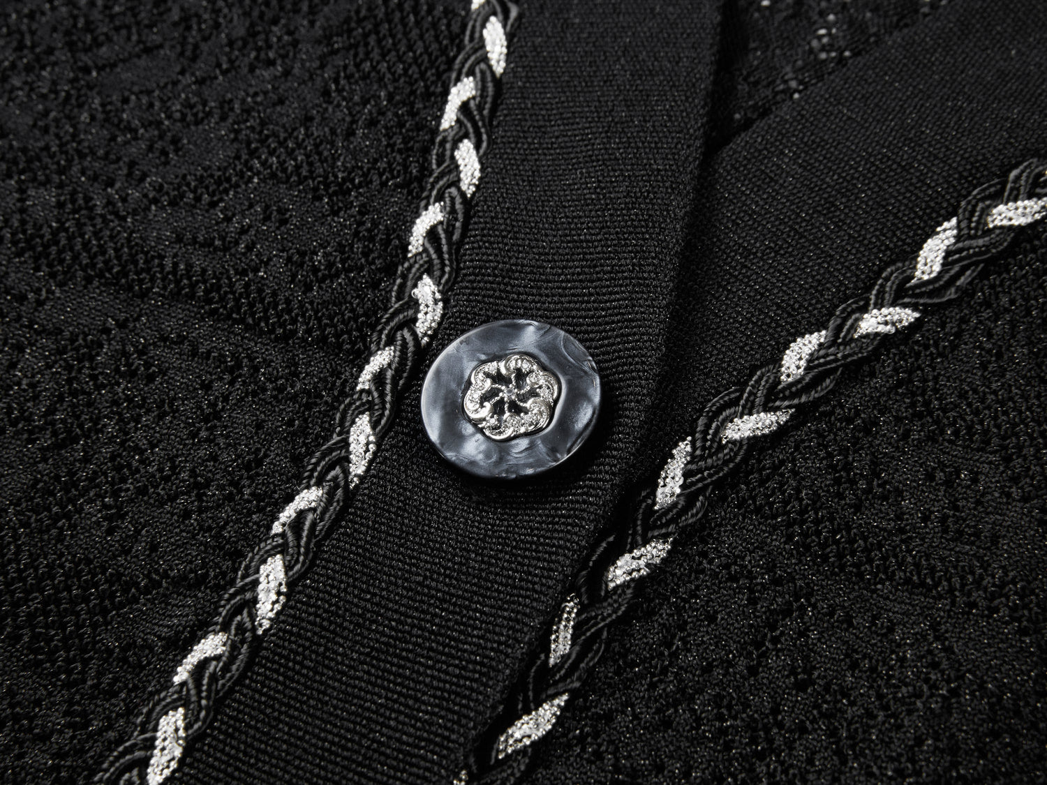 Acetic Acid Jacquard Knit Cardigan | Black