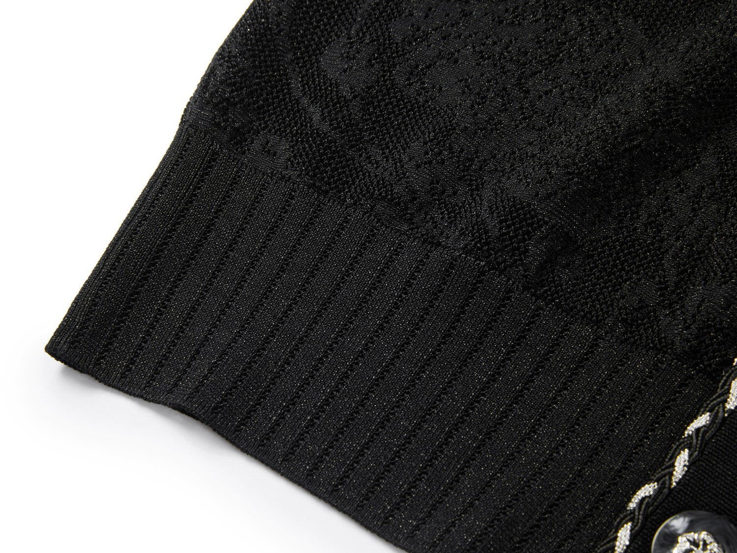 Acetic Acid Jacquard Knit Cardigan | Black