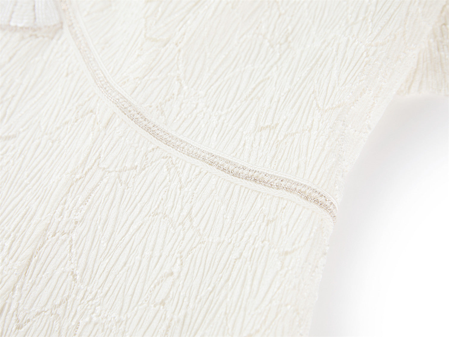 Pleated Lace Dress | Beige