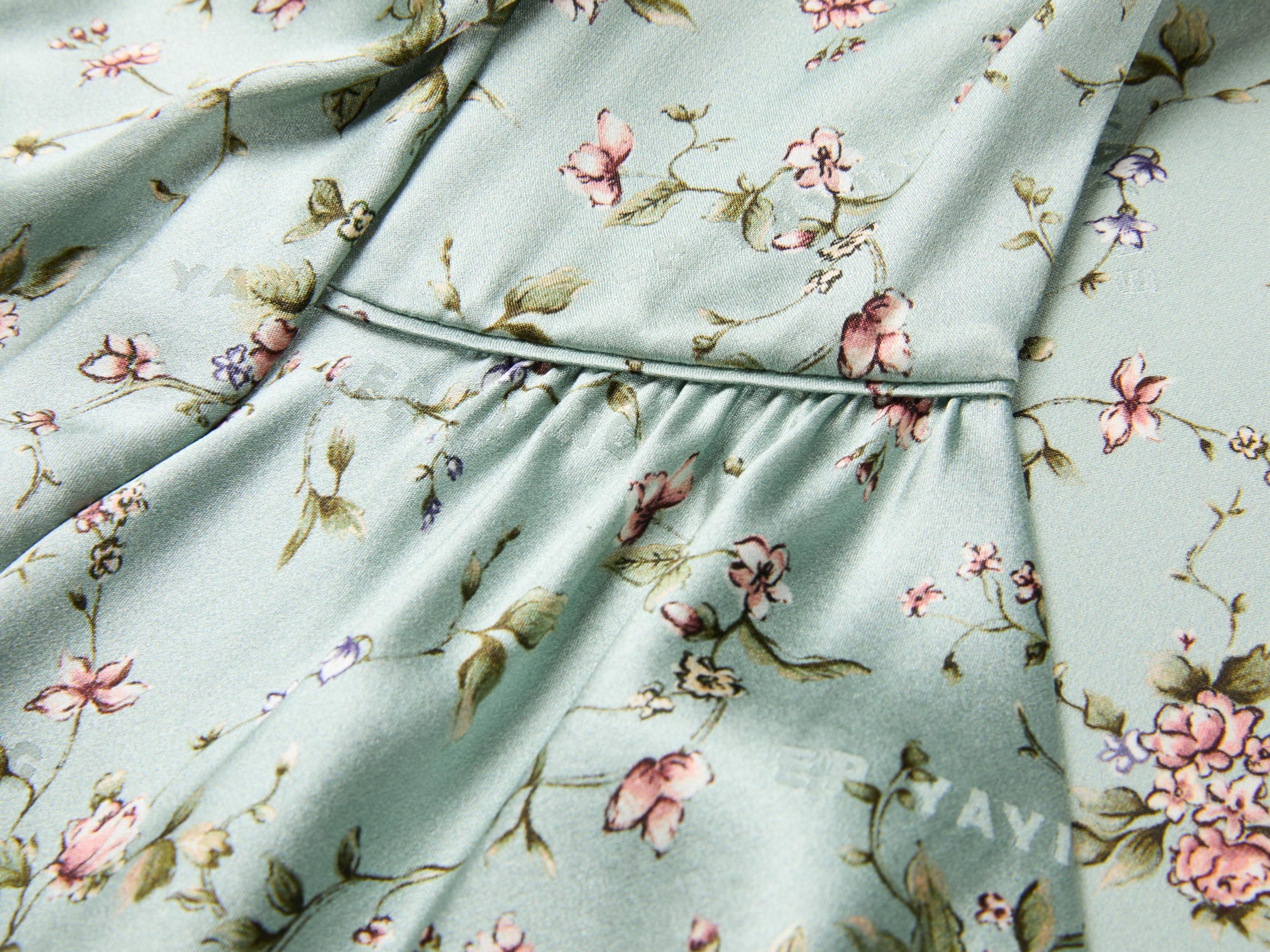 Silk Printed Tea Dress | Green