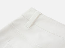 Peony Embroidered 4-Way Stretch Skirt-Front Denim Skort | White