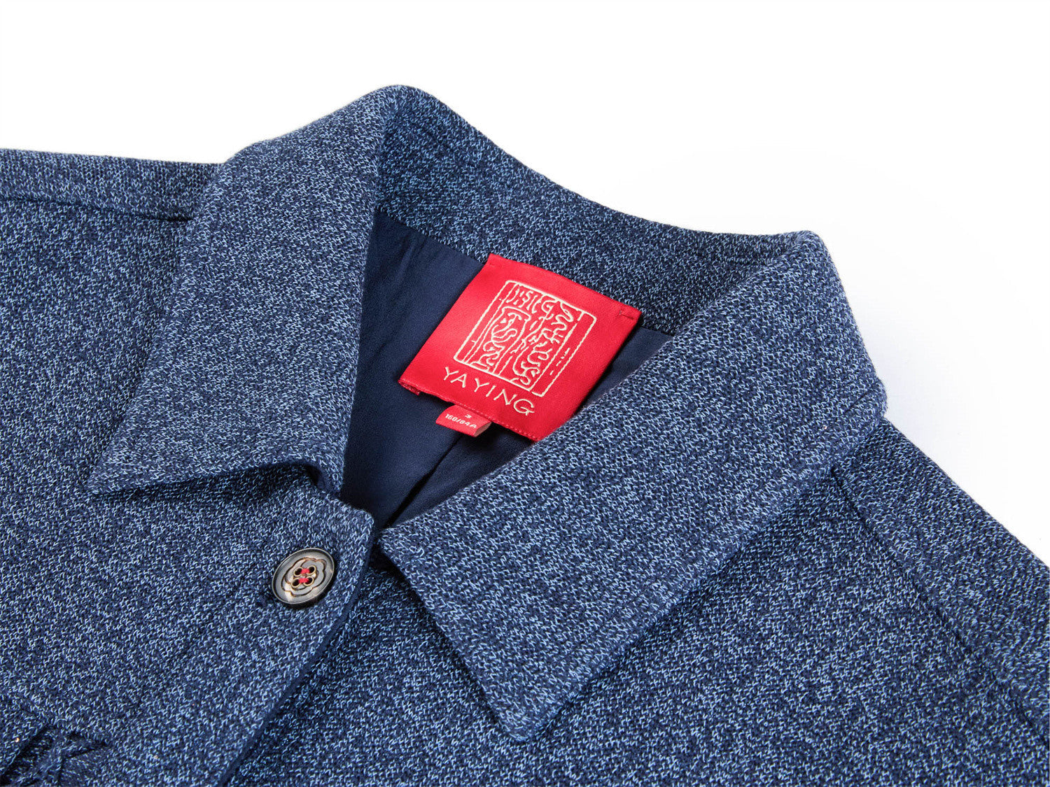 Knit Denim-Look Jacket | Navy