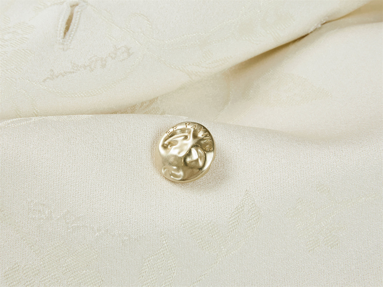 Silk Peony Jacquard Jacket | Beige