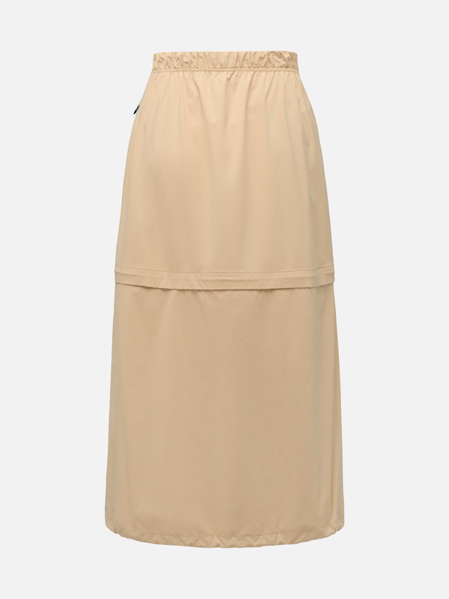 Straight-Cut Elastic Waist Sports Skirt | Khaki