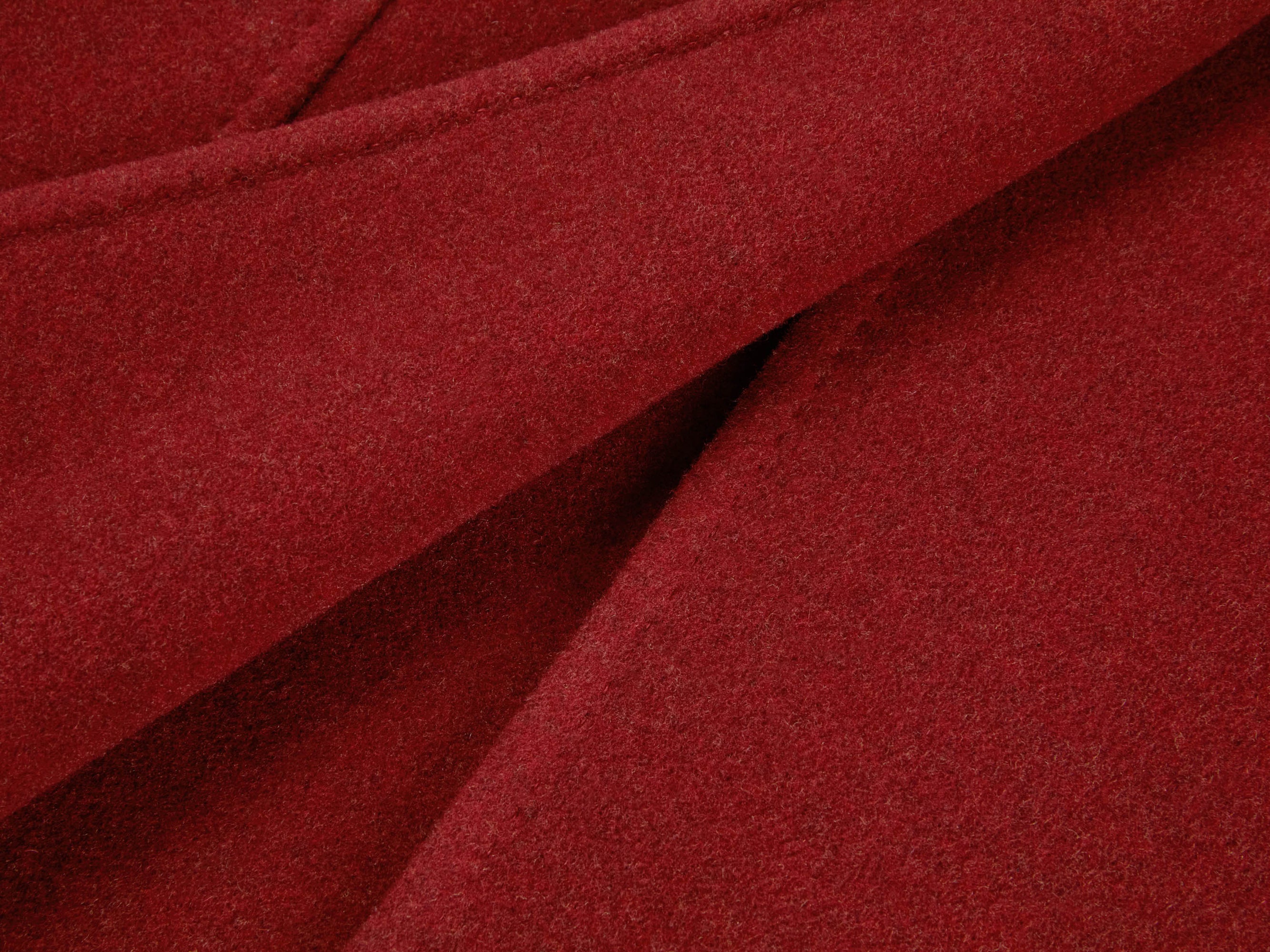 Wool-Blend Long Cardigan | Deep Red
