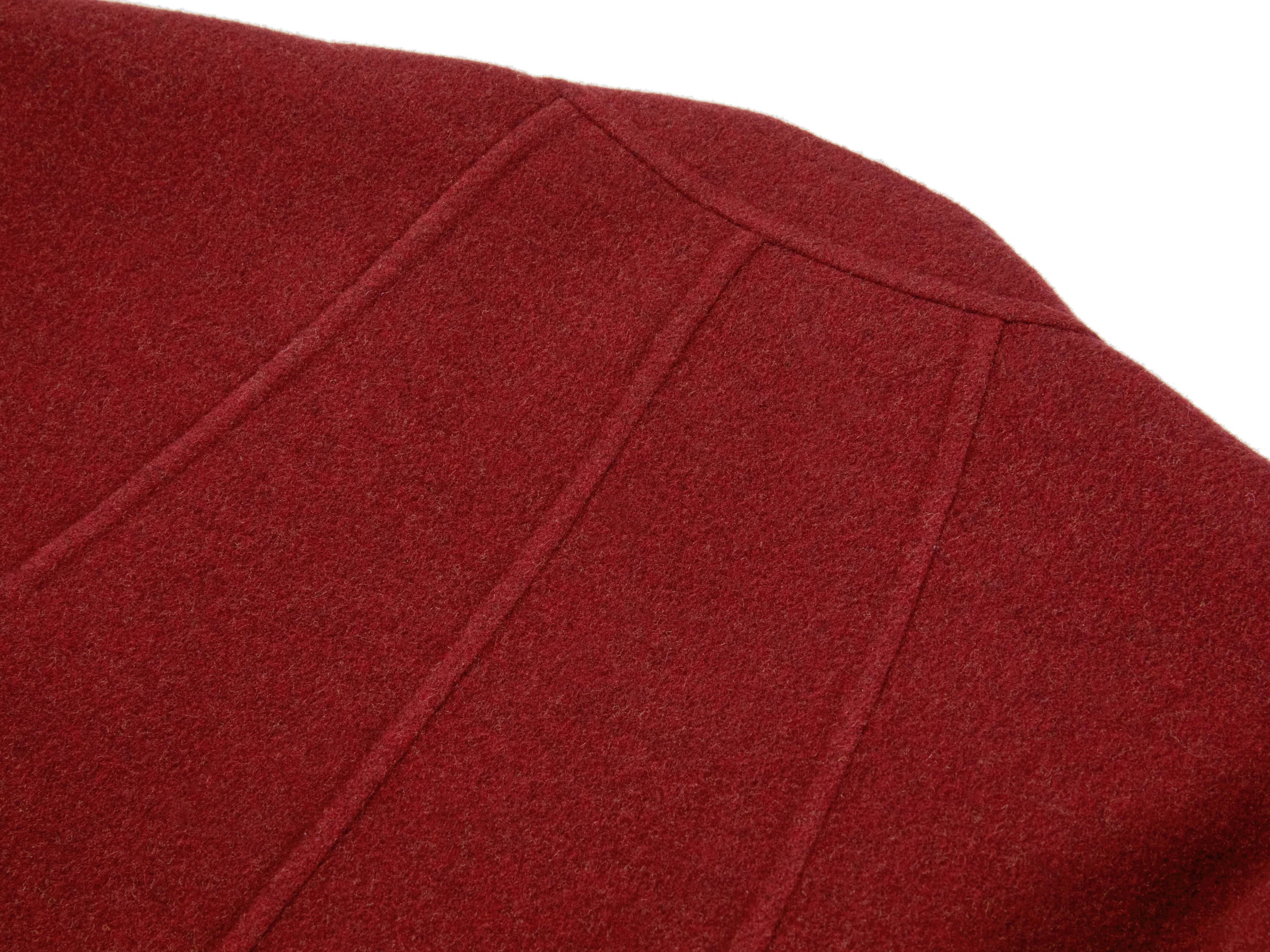 Wool-Blend Long Cardigan | Deep Red
