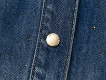 Rhinestone Embellished Denim Shirt | Navy