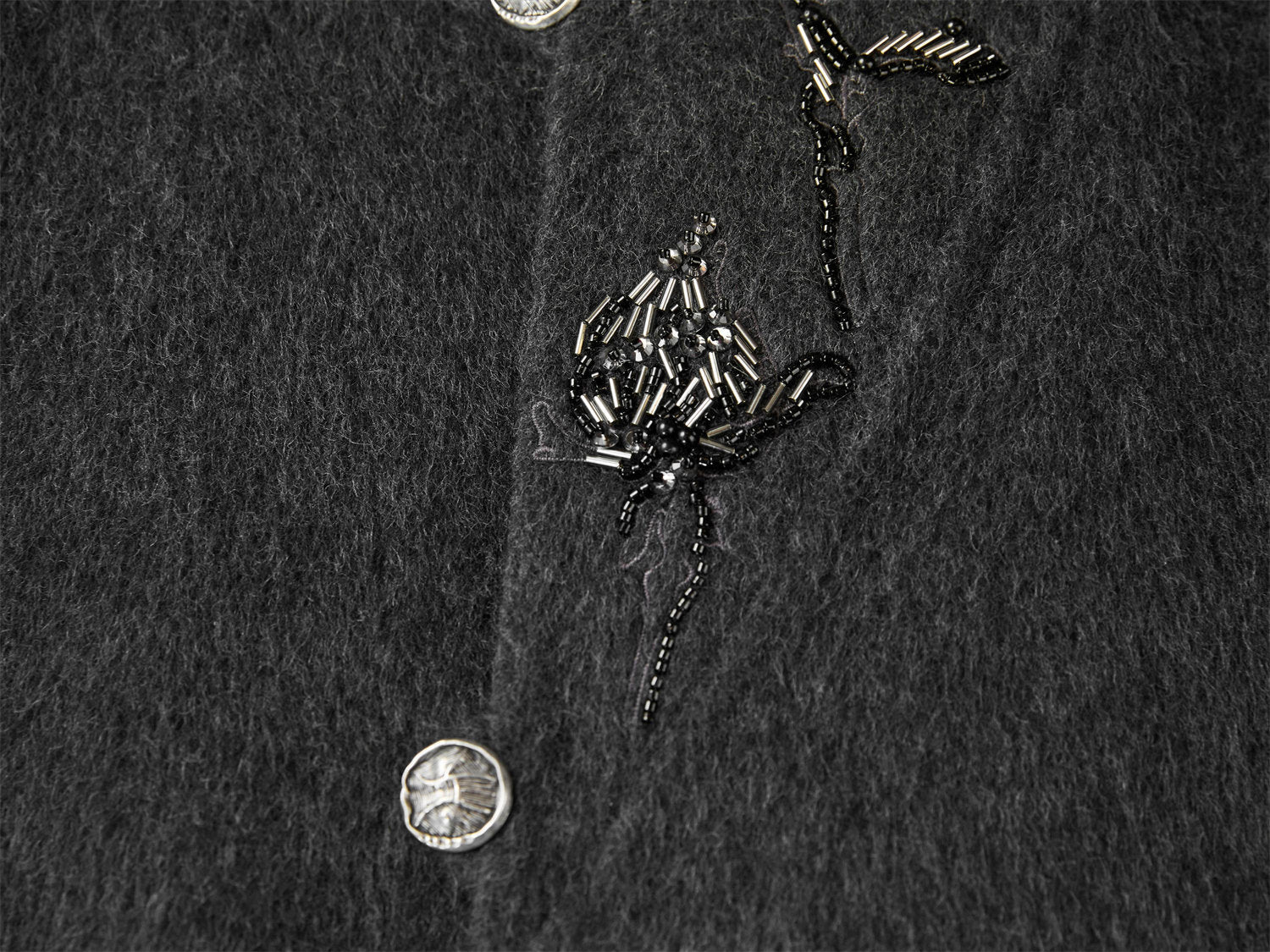 Traditional Embroidered Long Coat | Grey