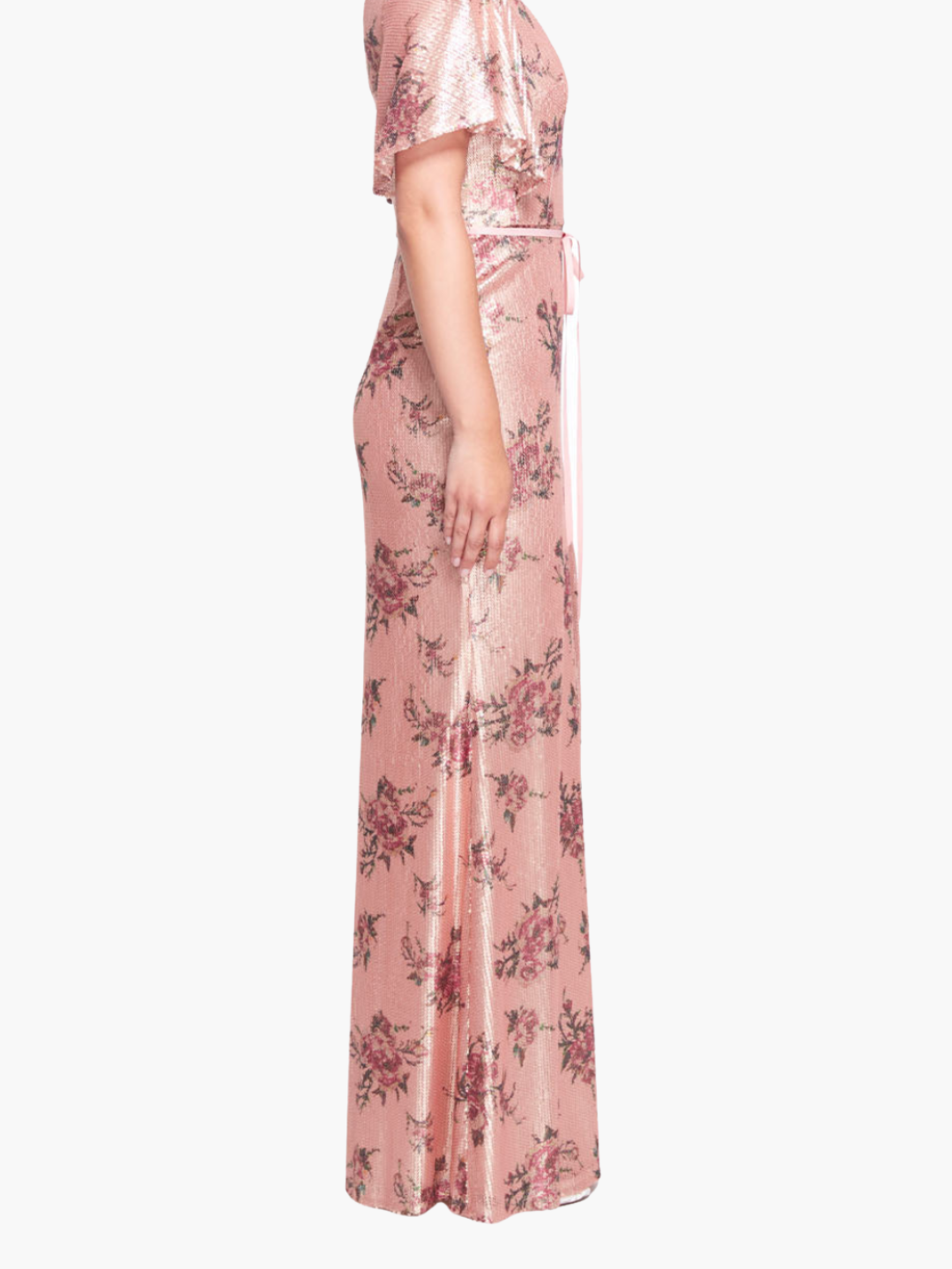 Lucca A-Line Flutter Sleeve Gown | Blush