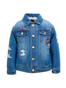 Boys | Patch Denim Jacket | Powder Blue