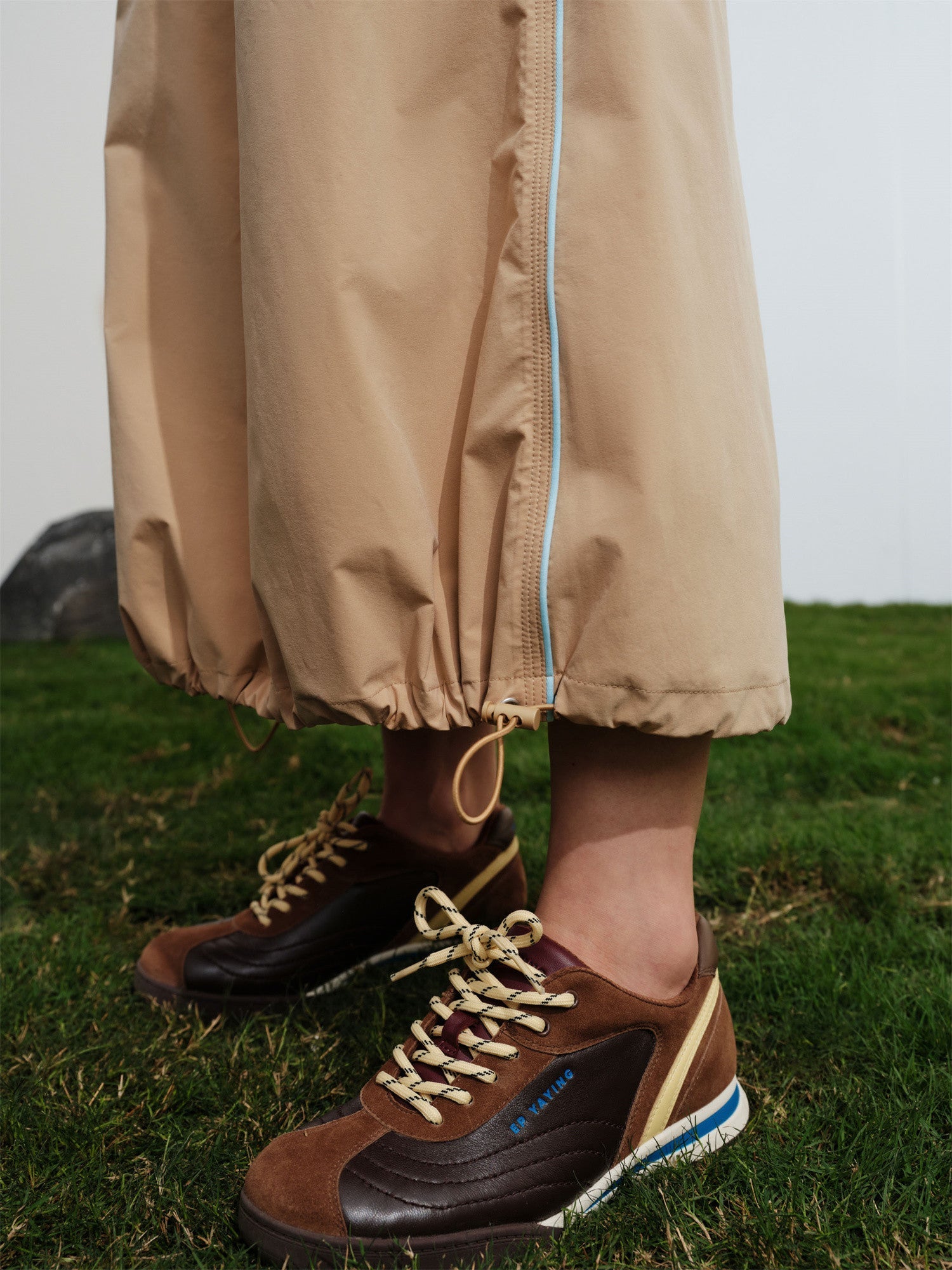 Straight-Cut Elastic Waist Sports Skirt | Khaki