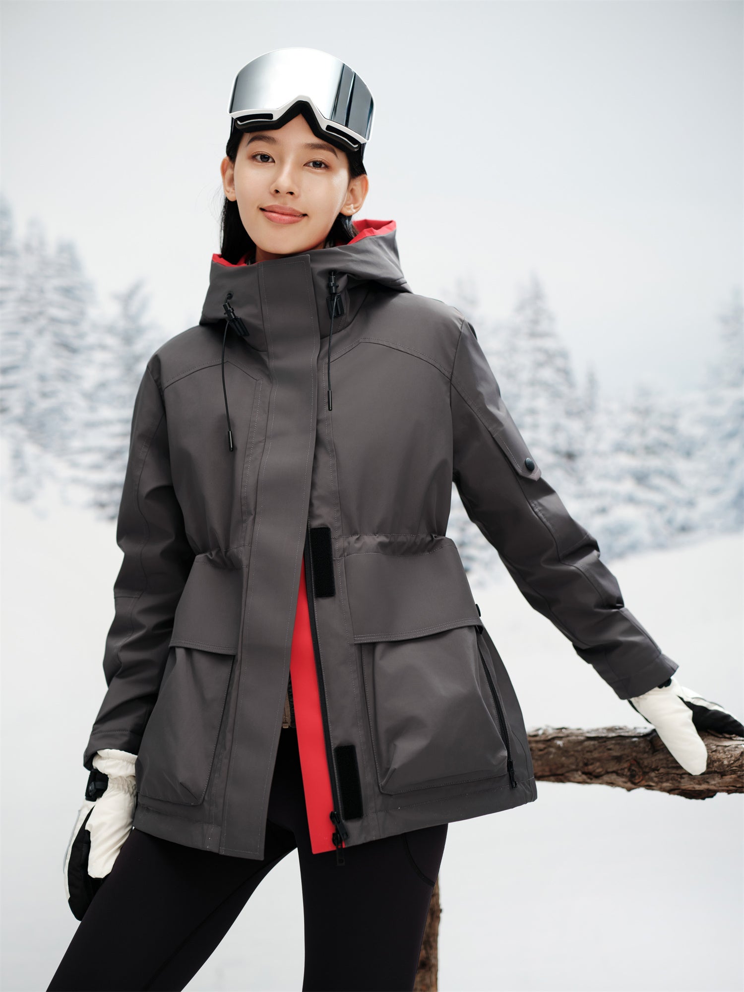 Goose Down Hooded Jacket | Grey