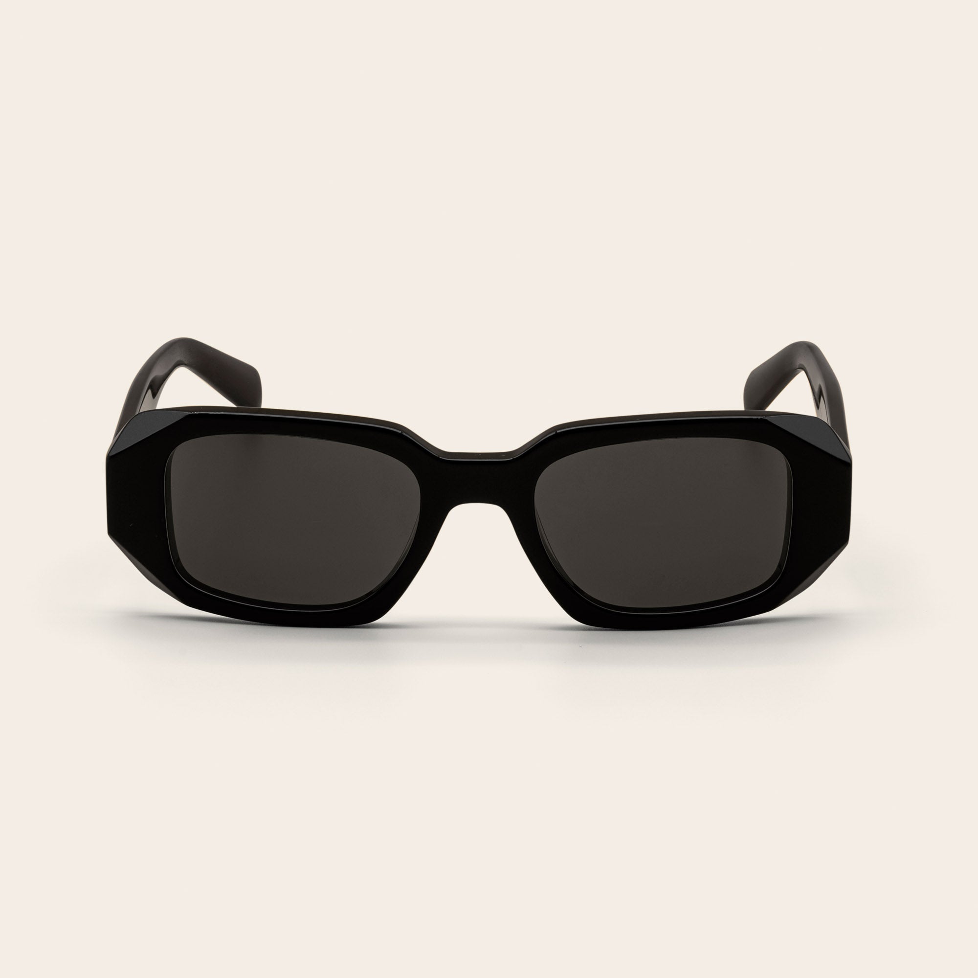 Unisex | Gabriele Rectangle Italian Acetate Sunglasses | Black