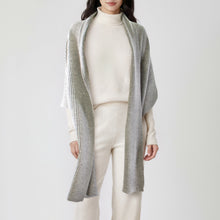 Unisex | Cashmere Ribbed Wrap | Light Grey