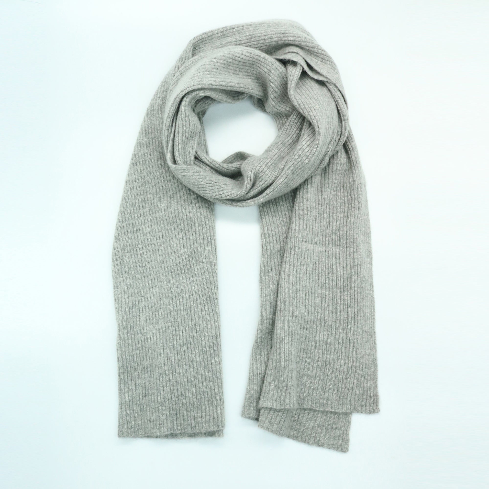Unisex | Cashmere Ribbed Wrap | Light Grey