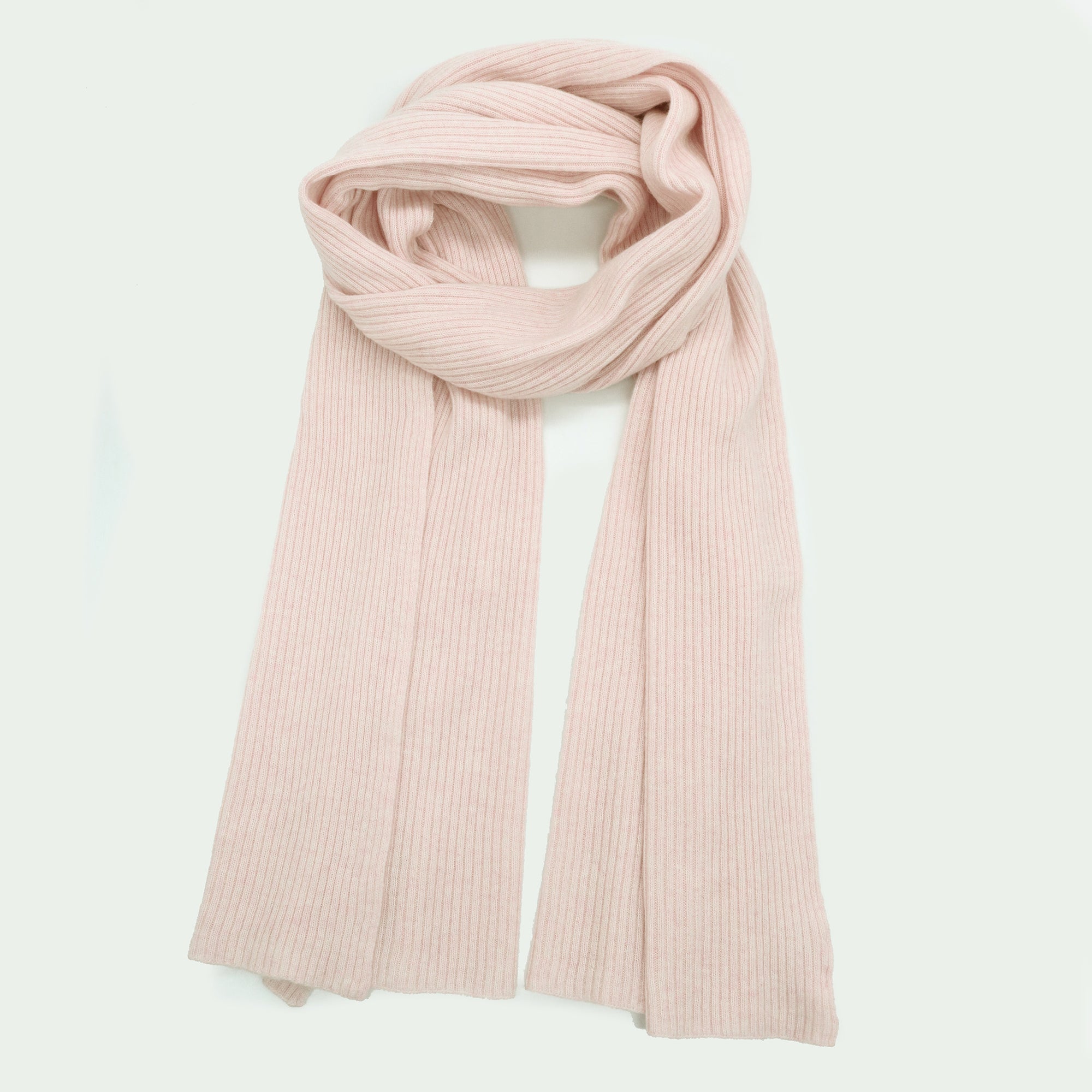 Unisex | Cashmere Ribbed Wrap | Soft Pink