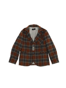 Boys | Giacca Wool Check | Grey/Rust