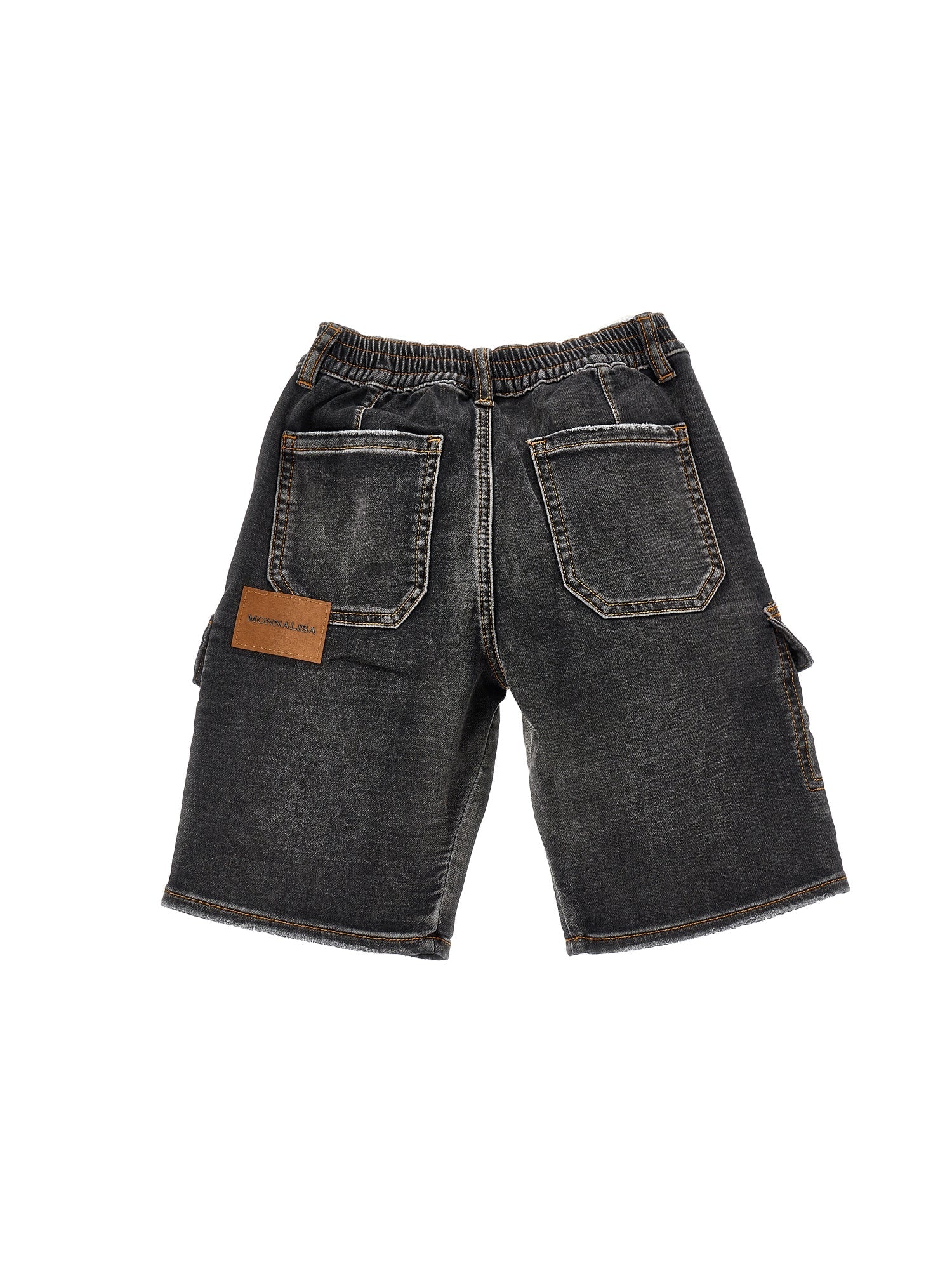 Boys | Mickey Mouse Denim Cargo Bermuda Shorts | Black
