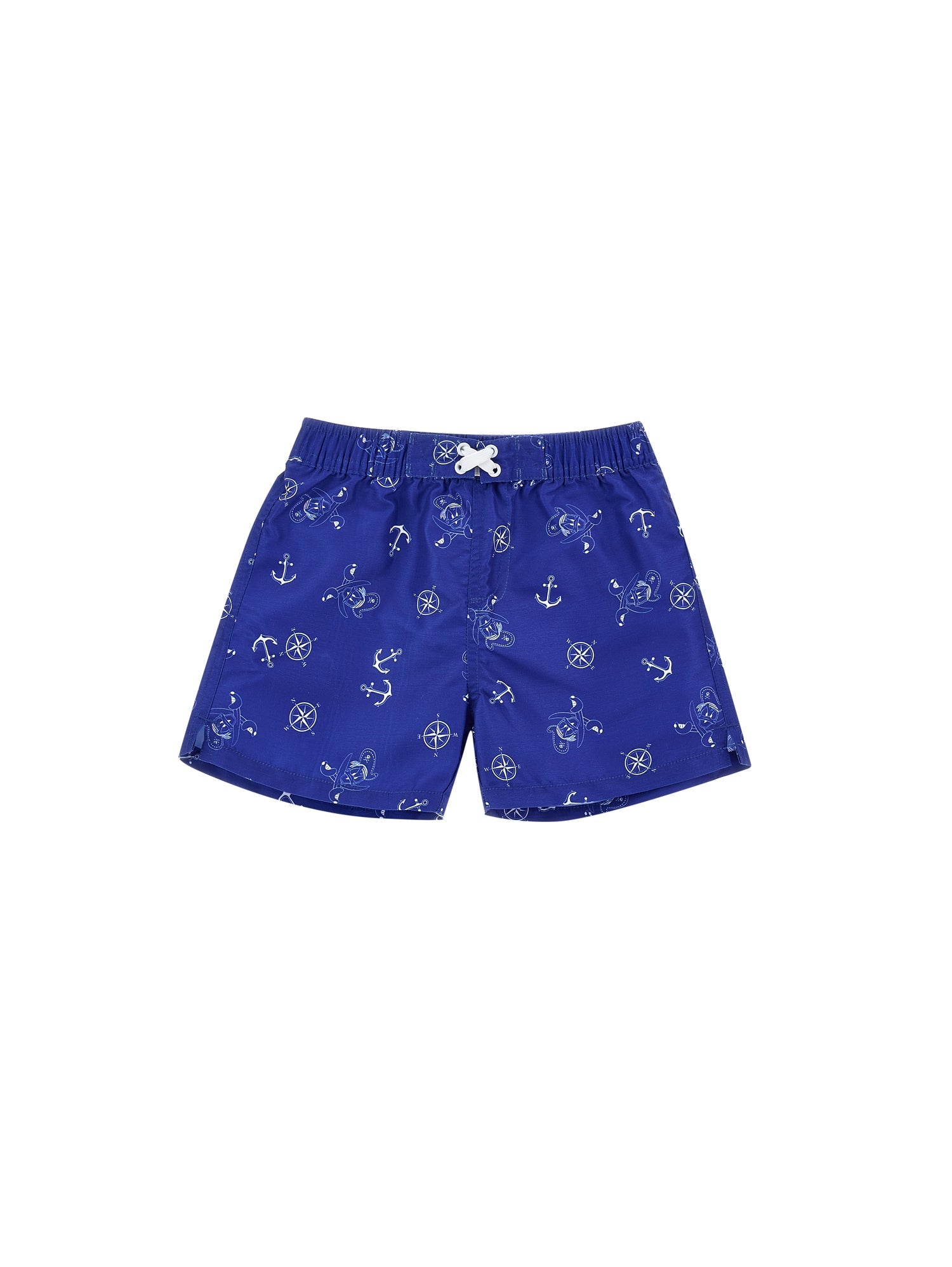 Boys | Marine Print Beach Bermuda Shorts | Navy Blue