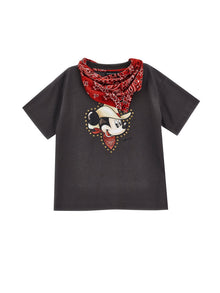 Boys | Mickey Jersey T-Shirt With Bandana | Anthracite Grey