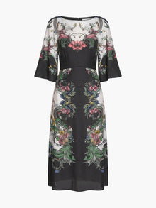 Garden of Eve Billowy Twill Empire Midi Dress | Multi