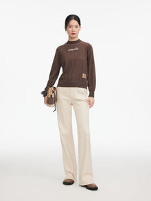 Jacquard Yak Wool Sweater | Brown