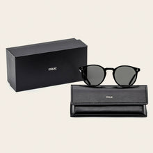 Unisex | Hancock Italian Round Acetate Sunglasses | Black