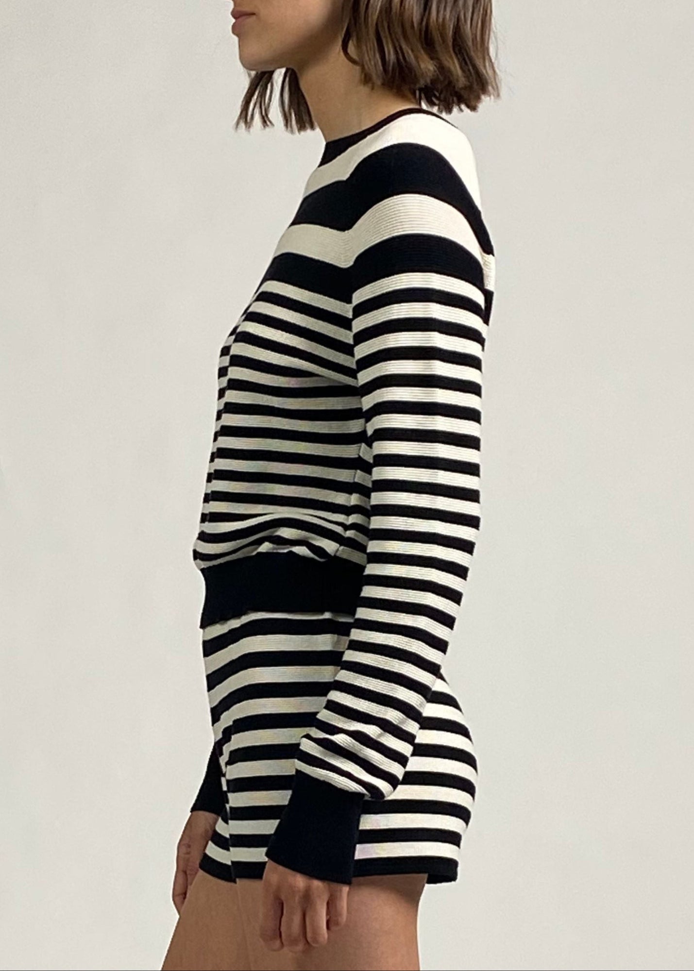 Manny Sweater Noir / Brule Stripe - Solid & Striped