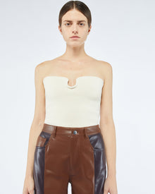 Womens | Chrissie Anew Textured Corset Top | Creme