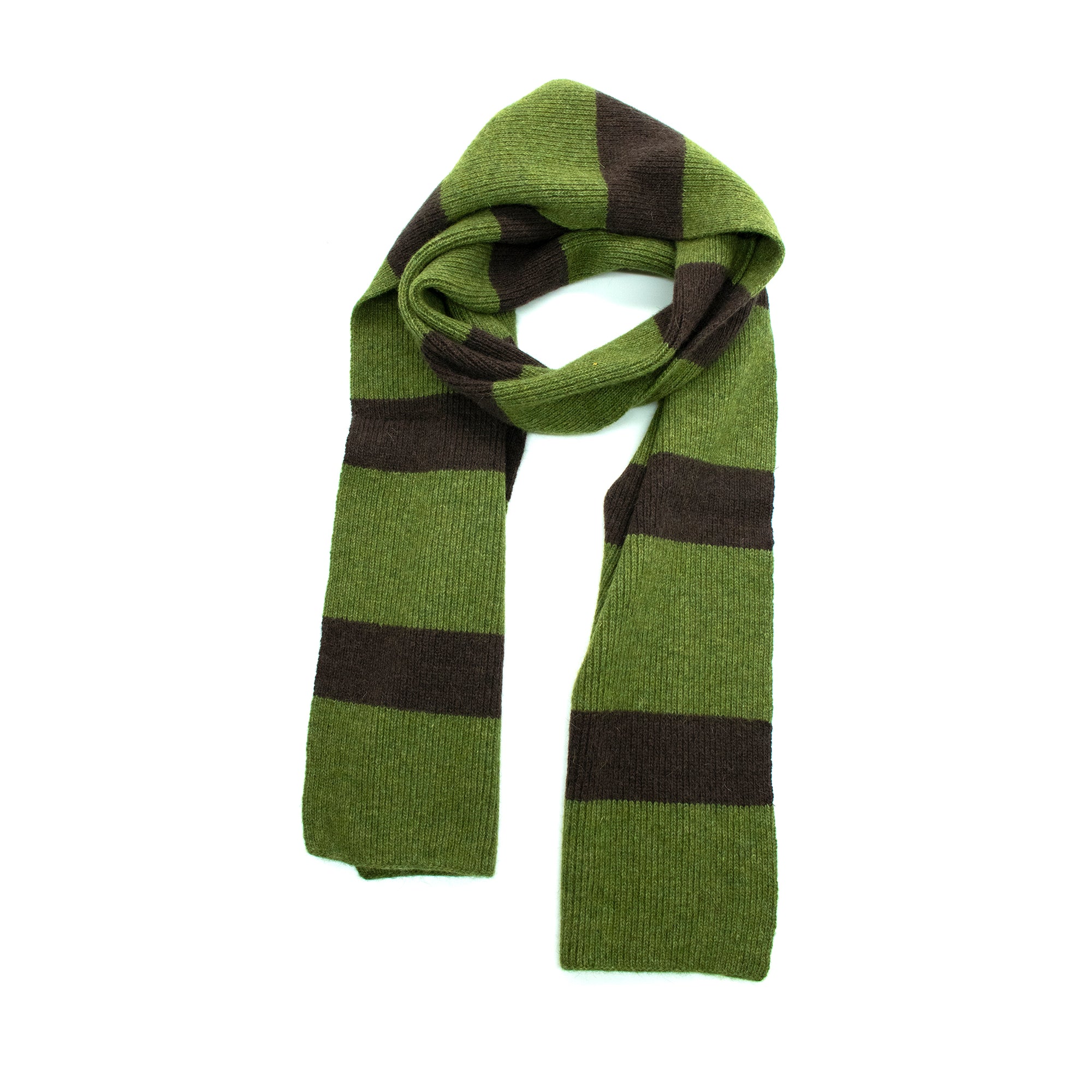 Womens | Striped Scarf | Fern/Dark Brown