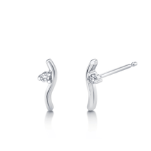 Women | Small Floating Studs | 14k White Gold