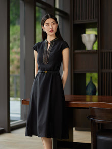 Silk Midi Dress | Black