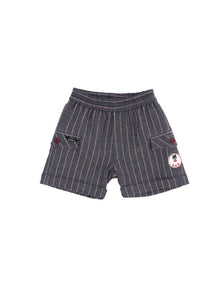 Boys | Sylvester Pinstripe Denim Bermuda Shorts | Stone Denim Blue