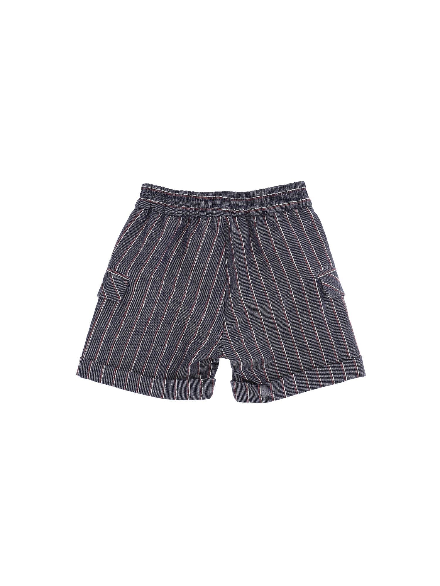 Boys | Sylvester Pinstripe Denim Bermuda Shorts | Stone Denim Blue